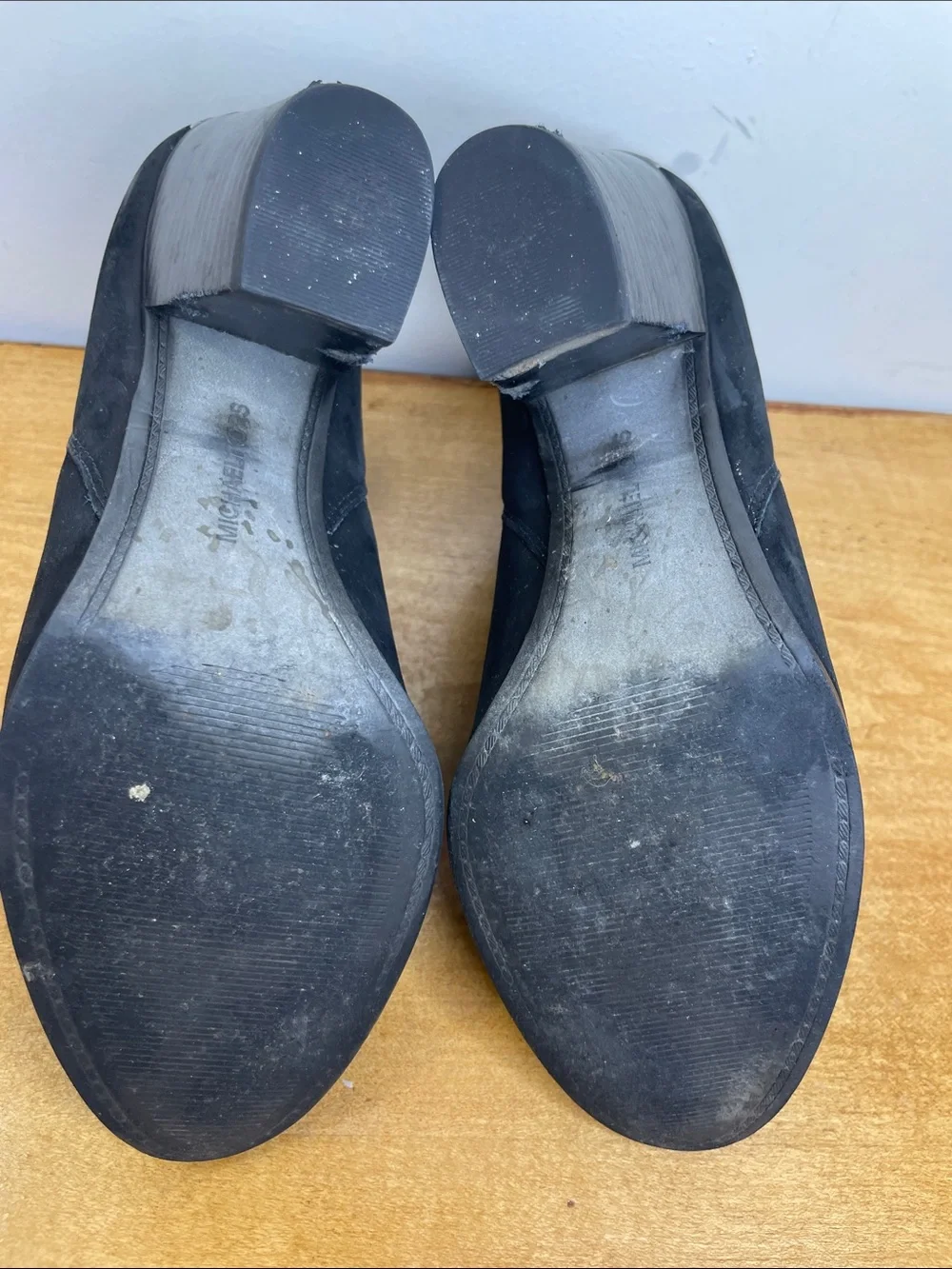 Michael Kors Black Nubuck Ankle Booties with Chunky Heel. Size 7.5